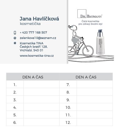 VIZITKA/NAVŠTÍVENKA DR. BAUMANN VIZITKA/NAVŠTÍVENKA DR. BAUMANN